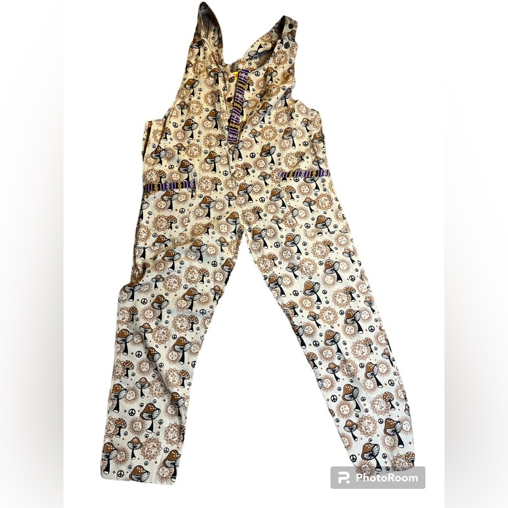 Rising International Cotton Unisex Mushroom Overalls Jumpsuit NWT